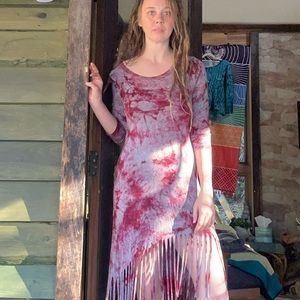 Maroon tie dye dress